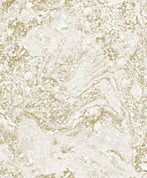 SK Filson Gold and White Marble Foil Wallpaper