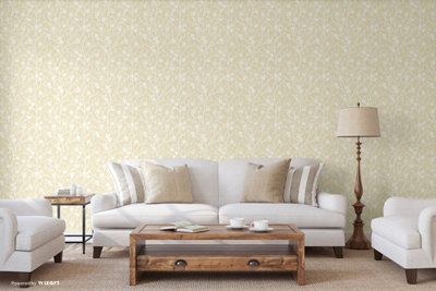 SK Filson Gold Floral Wallpaper