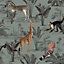 SK Filson Green Vintage Zoo Wallpaper
