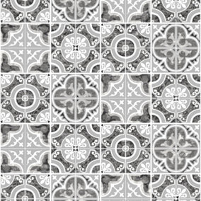 SK Filson Grey Mozaic Tiles Wallpaper