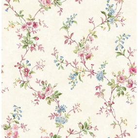 SK Filson Mauve Floral Wallpaper