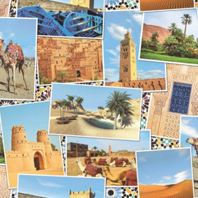 SK Filson Multicolour Arabian Postcards Wallpaper