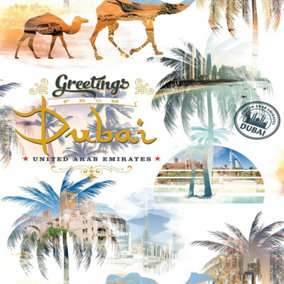 SK Filson Multicolour Greetings from Dubai Wallpaper