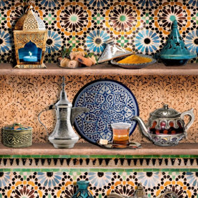SK Filson Multicolour Mediterranean Shelves Wallpaper