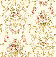 SK Filson Peach Floral Wallpaper
