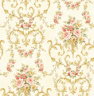 SK Filson Peach Floral Wallpaper