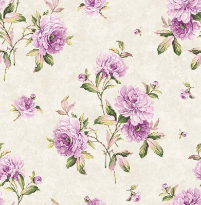 SK Filson Purple Floral Wallpaper