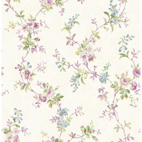 SK Filson Purple Floral Wallpaper