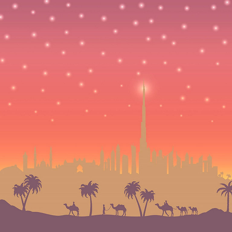 SK Filson Red Dubai Landscape Wallpaper | DIY at B&Q