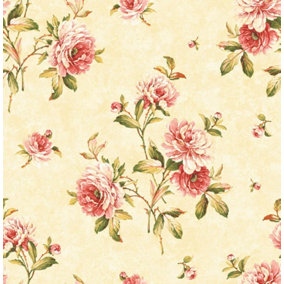 SK Filson Red Floral Wallpaper