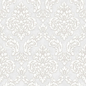 SK Filson Silver Sahara Damask Wallpaper