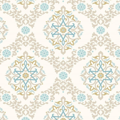 SK Filson Stone Geomtric Damask Wallpaper