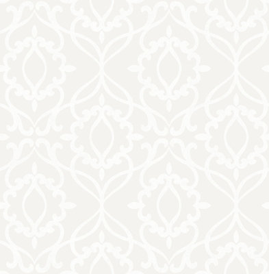 SK Filson White Damask Wallpaper