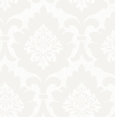 SK Filson White Damask Wallpaper