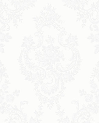 SK Filson White Damask Wallpaper