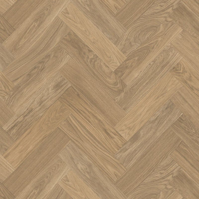 Skane Brown 2.6mm Vinyl Flooring Herringbone Wood Effect Plank For Domestic & Light Office Use-3m(9'9") X 4m(13'1")-12m²