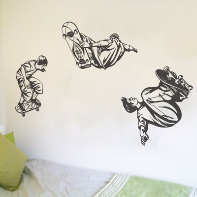 Skateboarders Wall Stickers - Black