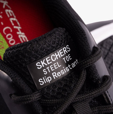 Skechers Arch Fit Sr Ringstap Safety Trainer Black/White