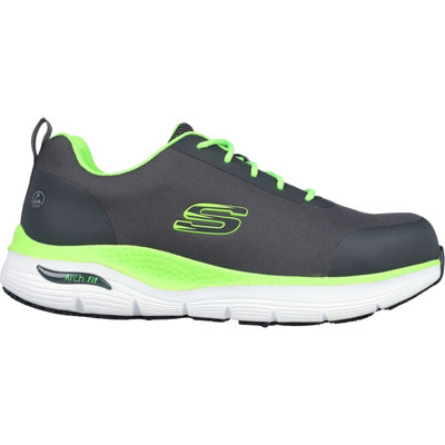 Skechers Arch Fit Sr Ringstap Safety Trainer Charcoal/Lime