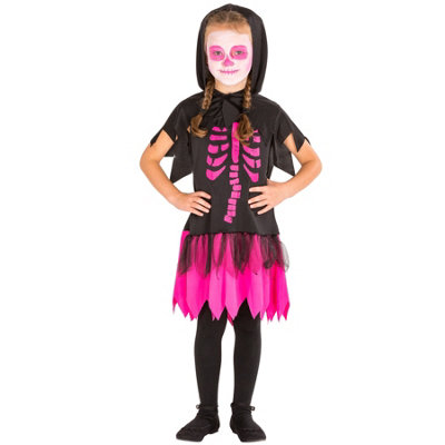 Skeleton Dress with Hood 300012 - black 152 (12-14y)