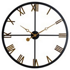 Skeleton Station Clock Black/Gold (One Size)