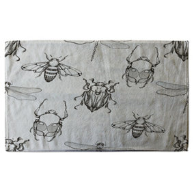 Sketch of Scarab Beetle, May bug, Bee and Dragonfly (Bath Towel) / Default Title