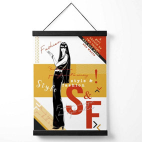 Sketch Quotes Style and Fashion Medium Poster with Black Hanger