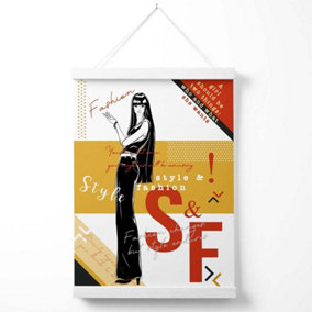 Sketch Quotes Style and Fashion Poster with Hanger / 33cm / White