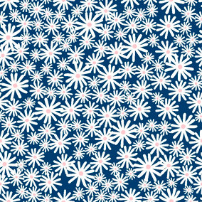 Skinny Dip Blue Floral Mica effect Embossed Wallpaper