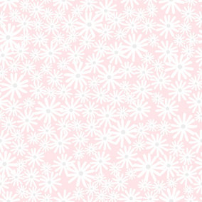 Skinny Dip Pink Floral Mica effect Embossed Wallpaper