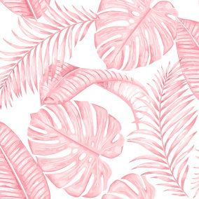 Skinny Dip Pink Floral Pearl effect Embossed Wallpaper