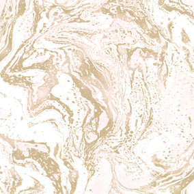 Fine Decor Marblesque Geometric Wallpaper pink/rose Gold (FD42303)