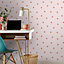 Skinny Dip Pink Novelty Pearl Effect Embossed Wallpaper