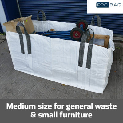 Skip Bag - PREMIUM GRADE Skip Bag with Certification - Extra large bag with reinforced lifting loops - Builders Waste & Garden Was