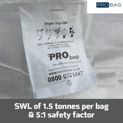 Skip Bag - PREMIUM GRADE Skip Bag with Certification - Extra large bag with reinforced lifting loops - Builders Waste & Garden Was