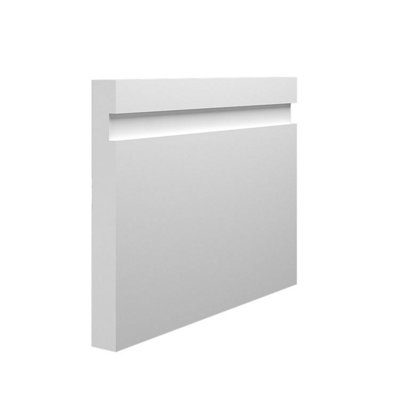 Skirting World 15mm Grooved MDF Skirting Board - 170mm x 18mm x 4200mm, Primed, No Rebate