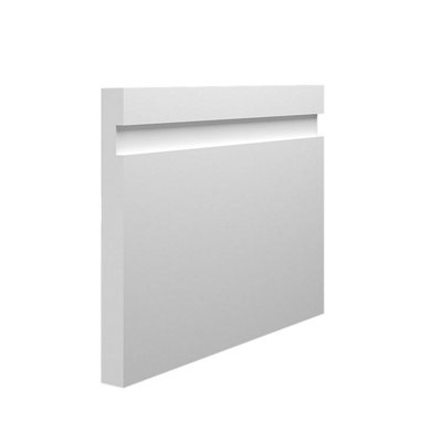 Skirting World 15mm Grooved MDF Skirting Board - 220mm x 15mm x 4200mm, Primed, No Rebate