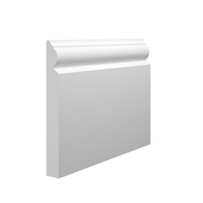 Skirting World 324 MDF Skirting Board - 120mm x 18mm x 4200mm, Primed, No Rebate