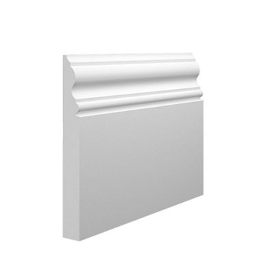 Skirting World 330 MDF Skirting Board - 120mm x 18mm x 4200mm, Primed, No Rebate