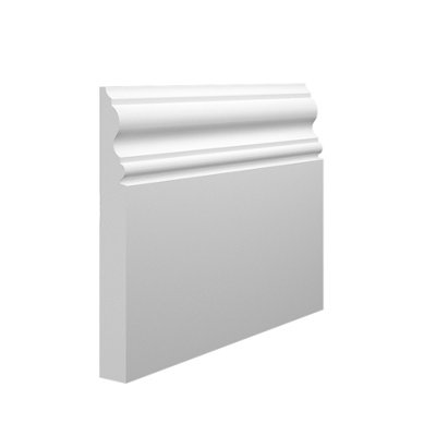 Skirting World 330 MDF Skirting Board - 95mm x 18mm x 4200mm, Primed, No Rebate