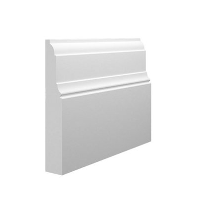 Skirting World Antique 3 MDF Skirting Board - 95mm x 25mm x 4200mm, primed, no rebate (pack of 4)