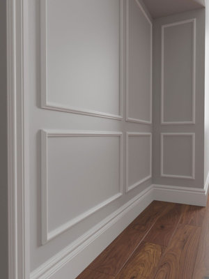 Skirting World Astragal MDF Panel Moulding - 25mm x 15mm x 2440mm, Primed