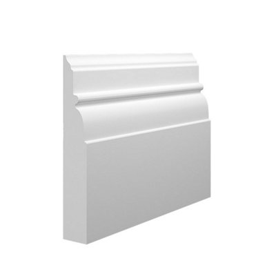 Skirting World Bella MDF Skirting Board - 220mm x 25mm x 4200mm, Primed ...