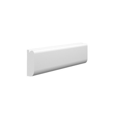 Skirting World Bullnose MDF Picture Rail - 50mm x 25mm x 4200mm, Primed (pack of 2)