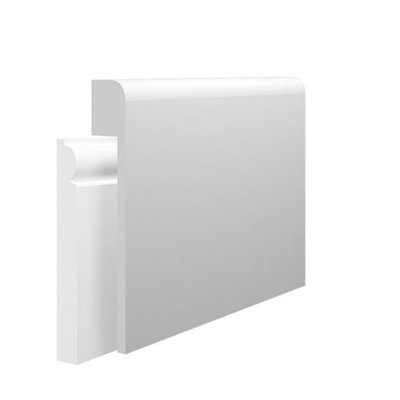 Skirting World Bullnose MDF Skirting Board Cover - 120mm x 25mm x 3050mm, Primed