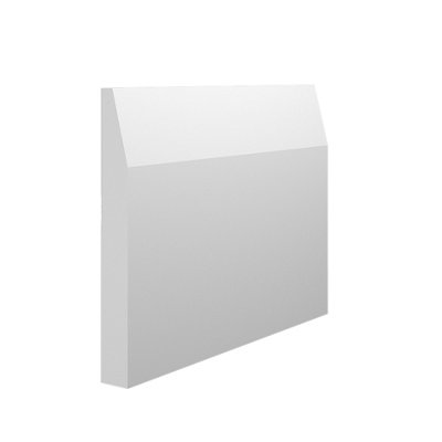 Skirting World Chamfer MDF Skirting Board - 95mm x 18mm x 4200mm, Primed, No Rebate (Pack of 4)