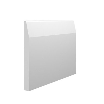 Skirting World Chamfer Round MDF Skirting Board - 120mm x 15mm x 4200mm, Primed, No Rebate