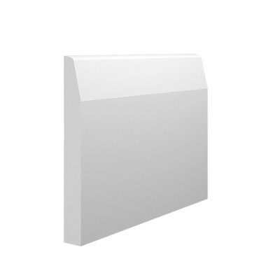 Skirting World Chamfer Round MDF Skirting Board - 120mm x 18mm x 4200mm, Primed, No Rebate