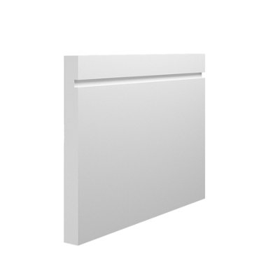 Skirting World Grooved 1 Square MDF Skirting Board - 145mm x 15mm x 4200mm, Primed, No Rebate (Pack of 4)