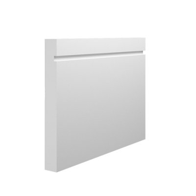 Skirting World Grooved 1 Square MDF Skirting Board - 170mm x 18mm x 4200mm, Primed, No Rebate